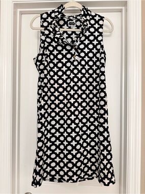 Mud Pie Black & White Geometric Print Dress